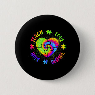 Chapa Redonda De 5 Cm Enseñar Esperanza Amor Inspira Autismo Sensibiliza
