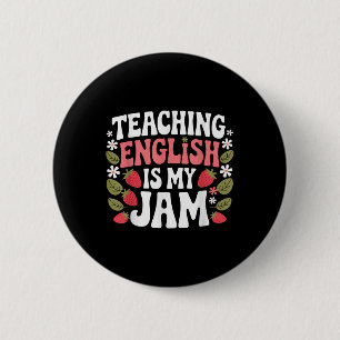 Chapa Redonda De 5 Cm Enseñar inglés es mi Jam Teacher de vuelta a la es