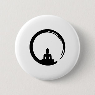 Chapa Redonda De 5 Cm Enso, Zen, Círculo, Buda Meditación Japón Caligraf