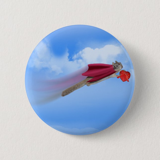 Chapa Redonda De 5 Cm Entrega de ardilla con dulces de San Valentín (Anverso)