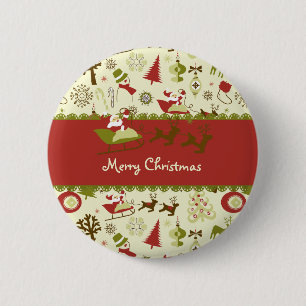 Chapa Redonda De 5 Cm Entrega de Navidades Santa
