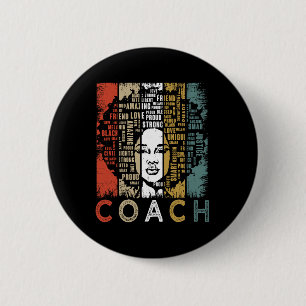 Chapa Redonda De 5 Cm Entrenador Afro Americano Mujeres Mes de la Histor