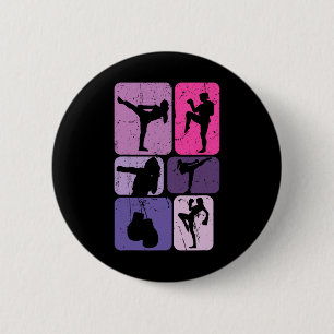 Chapa Redonda De 5 Cm Entrenamiento divertido de kickboxing para chicas