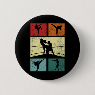 Chapa Redonda De 5 Cm Entrenamiento divertido de kickboxing para hombres