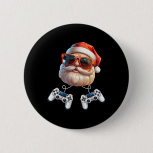 Chapa Redonda De 5 Cm Entusiasta de juegos de Navidades del controlador