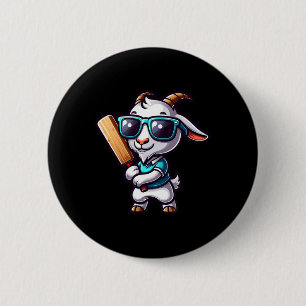 Chapa Redonda De 5 Cm Entusiasta único de cricket de cabra y jugador de