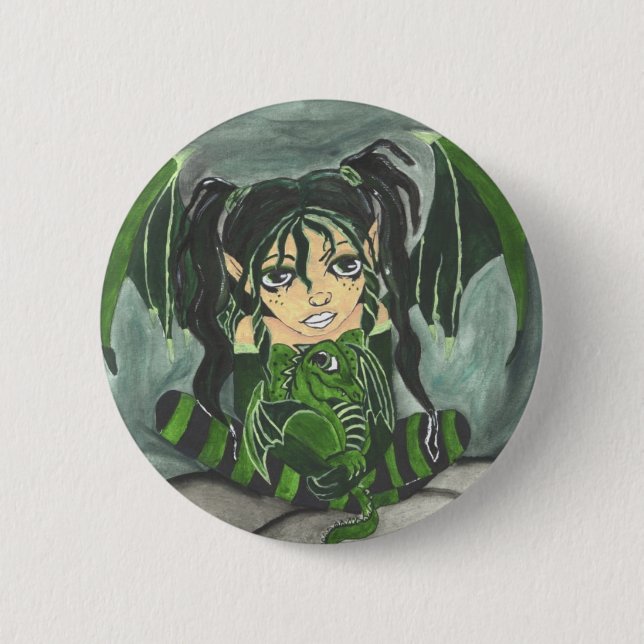 Chapa Redonda De 5 Cm envidia verde (Anverso)