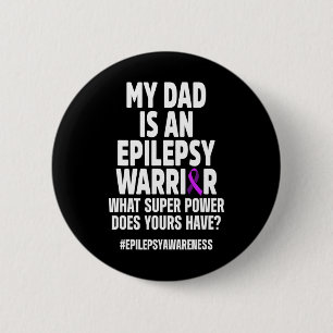 Chapa Redonda De 5 Cm Epilepsia Awareness Dad Power Epilepe Warrior Sur