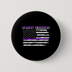 Chapa Redonda De 5 Cm Epilepsia Awareness Estados Unidos Bandera Supleme