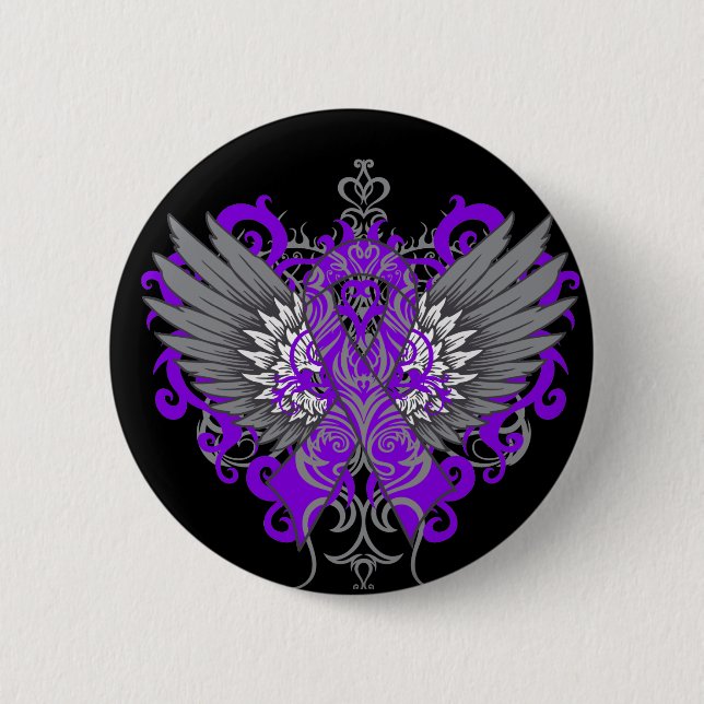 Chapa Redonda De 5 Cm Epilepsia Awareness Guay Wings (Anverso)