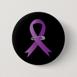 Chapa Redonda De 5 Cm Epilepsia Awareness Purple Ribbon Super Hero