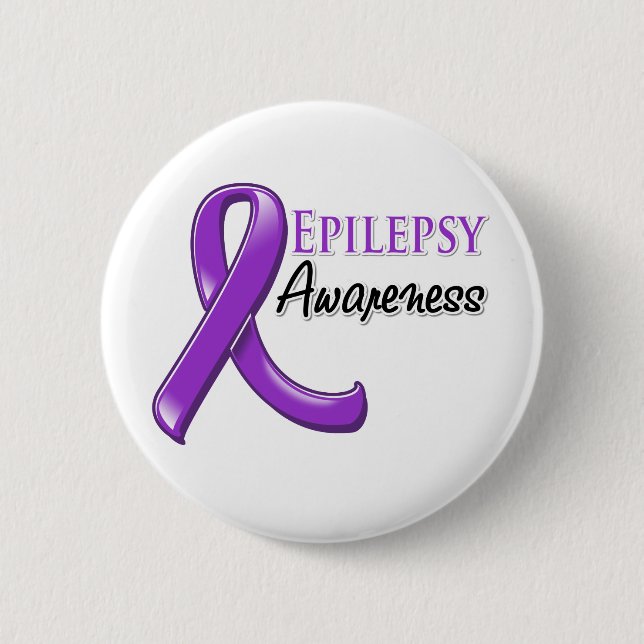 Chapa Redonda De 5 Cm Epilepsia Awareness Ribbon (Anverso)