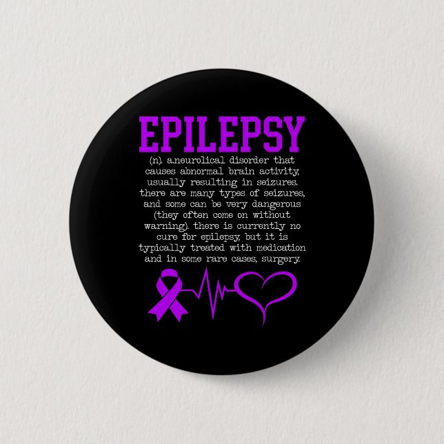 Chapa Redonda De 5 Cm Epilepsia de Lucha contra la Epilepsia Epiléptica  (Anverso)