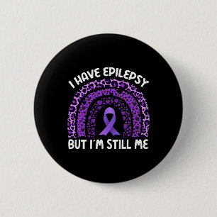 Chapa Redonda De 5 Cm Epilepsia Warrior Awareness Purple Ribbon Leopard
