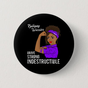 Chapa Redonda De 5 Cm Epilepsia Warrior Indestructible Survivor Concienc