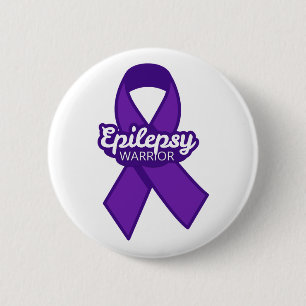 Chapa Redonda De 5 Cm Epilepsia Warrior Purple Ribbon Epilepsia Concienc