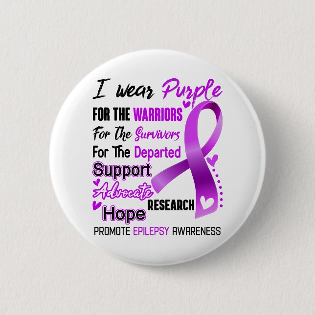 Chapa Redonda De 5 Cm Epilepsy Awareness Month Ribbon Gifts (Anverso)