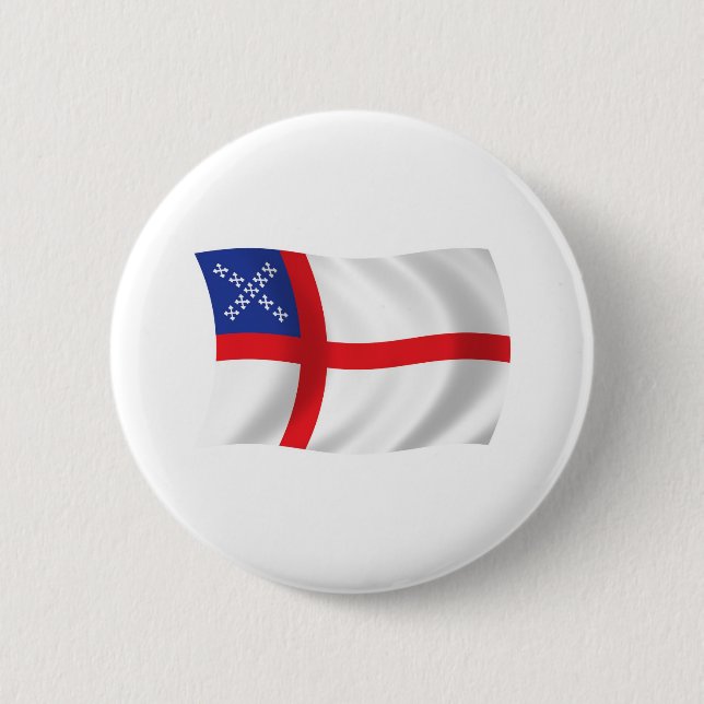Chapa Redonda De 5 Cm Episcopal Episcopal Church Flag Button (Anverso)