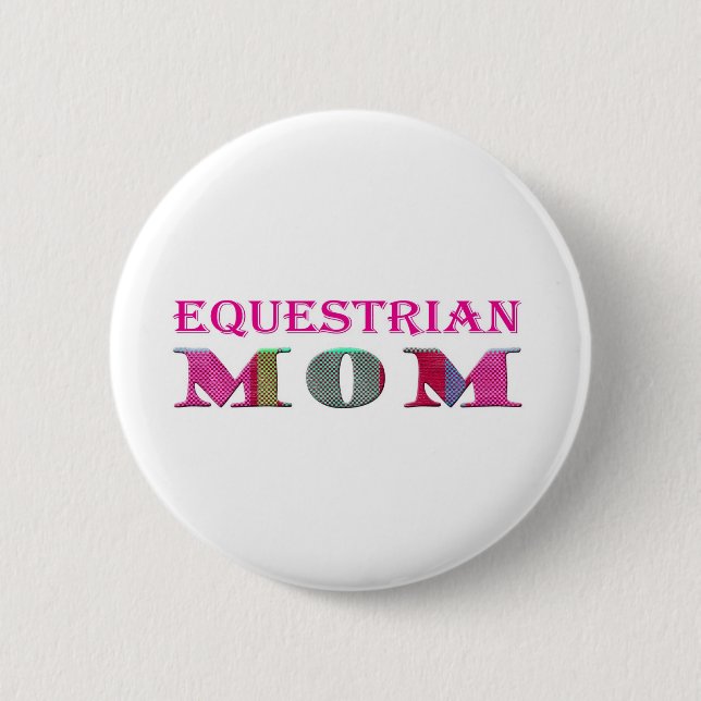 Chapa Redonda De 5 Cm EquestrianMom (Anverso)
