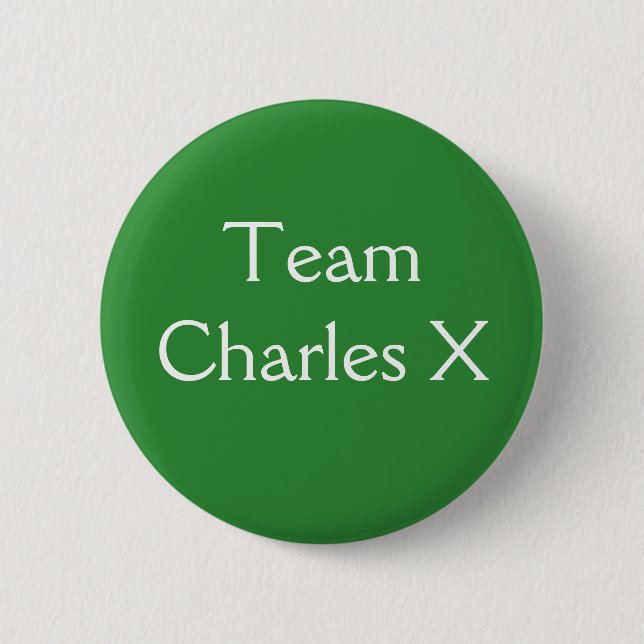 Chapa Redonda De 5 Cm Equipo Charles X (Anverso)