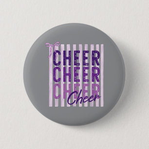 Chapa Redonda De 5 Cm Equipo de animadoras moradas Preppy Cheer para niñ