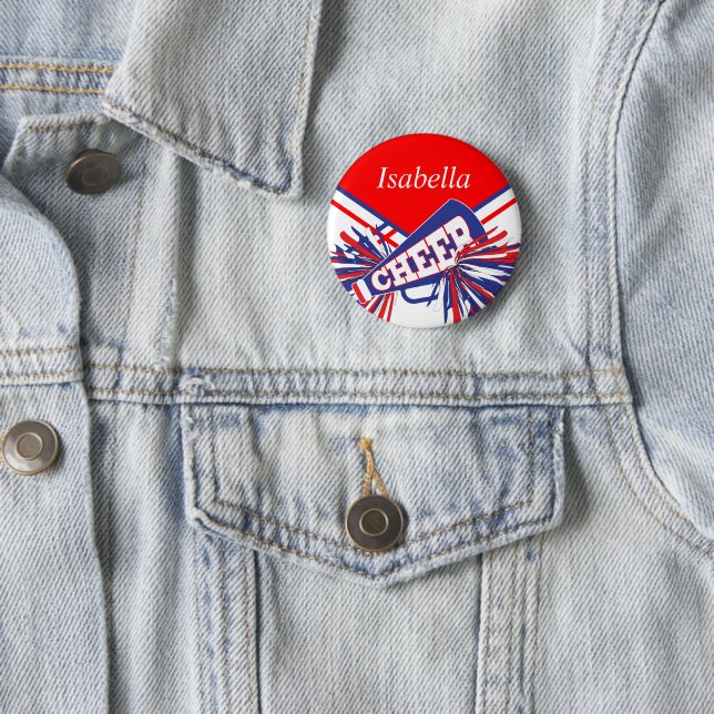 Chapa Redonda De 5 Cm Equipo de animadores en azul, blanco y rojo (In situ)