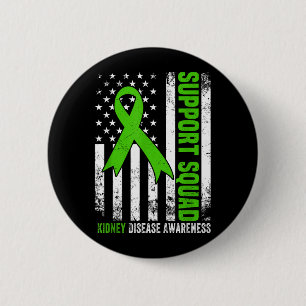 Chapa Redonda De 5 Cm Equipo de Apoyo Bandera Americana Cinta Verde USA