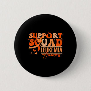 Chapa Redonda De 5 Cm Equipo de Apoyo Cinta Naranja Leucemia Cáncer de S
