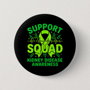 Chapa Redonda De 5 Cm Equipo de Apoyo Cinta Verde Enfermedad Renal