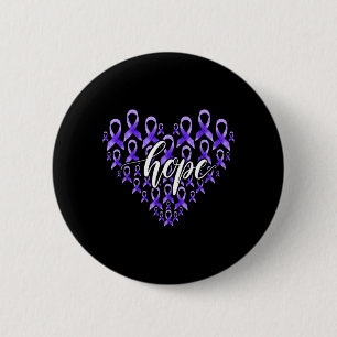 Chapa Redonda De 5 Cm Equipo de Apoyo Ribbon Hearts Conciencia de Sobred