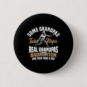 Chapa Redonda De 5 Cm Equipo de bádminton Abuela Jugadora de bádminton L