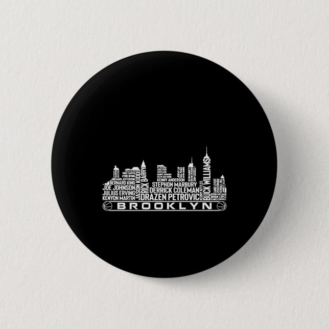 Chapa Redonda De 5 Cm Equipo de baloncesto de Brooklyn (Anverso)