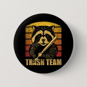 Chapa Redonda De 5 Cm Equipo de basura Pandas Raccoon