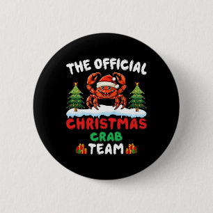 Chapa Redonda De 5 Cm Equipo de cangrejo de navidades - Cangrejo usando