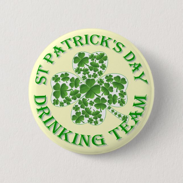 Chapa Redonda De 5 Cm Equipo de consumición del día de St Patrick (Anverso)