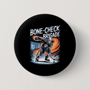 Chapa Redonda De 5 Cm Equipo de cráneo de hockey sobre hielo Verificació