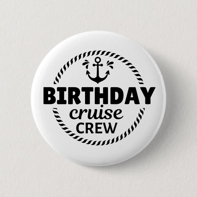 Chapa Redonda De 5 Cm Equipo de crucero de cumpleaños (Anverso)