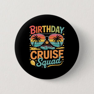 Chapa Redonda De 5 Cm Equipo de crucero de cumpleaños Reunión de vacacio