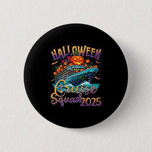Chapa Redonda De 5 Cm Equipo de crucero de Halloween 2025 Familiares coi
