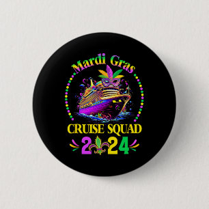Chapa Redonda De 5 Cm Equipo de crucero de Mardi Gras 2025 Grupo familia