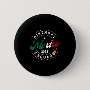 Chapa Redonda De 5 Cm Equipo de Cumpleaños México 2025 Viaje Fiesta Vaca