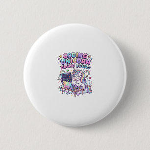 Chapa Redonda De 5 Cm Equipo de Depuración de Unicornios de Codificación