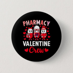 Chapa Redonda De 5 Cm Equipo de Farmacia de San Valentín Día de San Vale