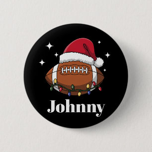 Chapa Redonda De 5 Cm Equipo de fútbol americano personalizado de Navida