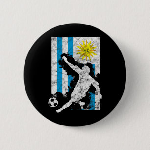 Chapa Redonda De 5 Cm equipo de fútbol con bandera de Uruguay