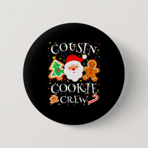 Chapa Redonda De 5 Cm Equipo de galletas de Navidad 2025 de primos Fam
