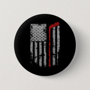 Chapa Redonda De 5 Cm Equipo de hockey de bandera estadounidense obsequi