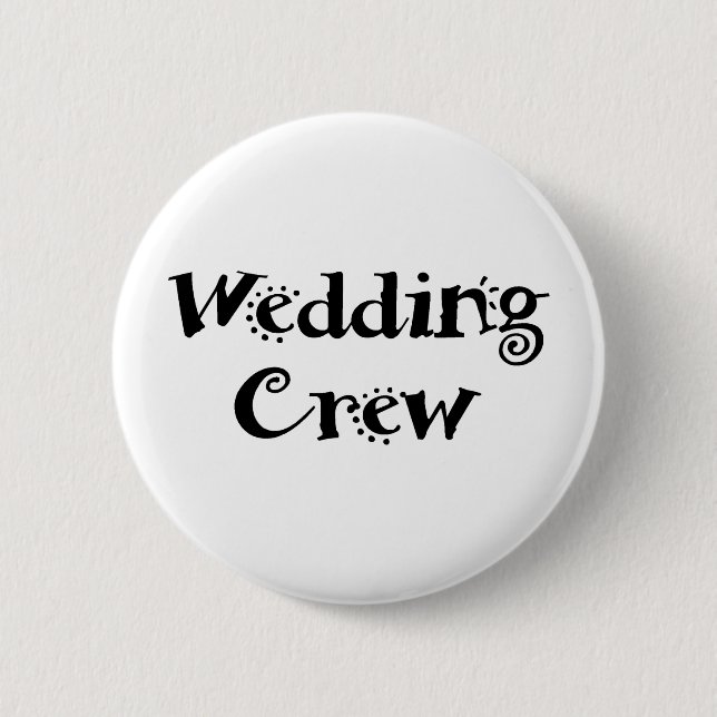 Chapa Redonda De 5 Cm Equipo de la boda (Anverso)