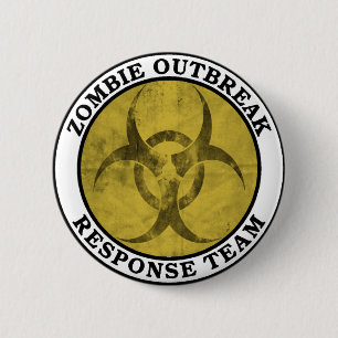 Chapa Redonda De 5 Cm Equipo de la respuesta del brote del zombi