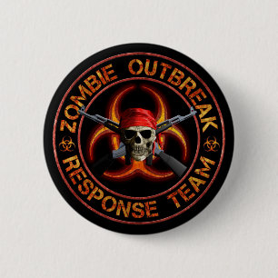 Chapa Redonda De 5 Cm Equipo de la respuesta del zombi